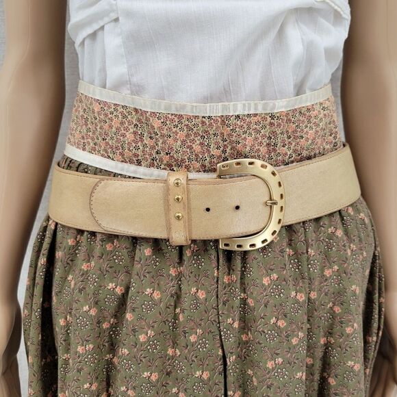 Sharon Burch Vintage Wide Gold Belt and Oversized Buckle Vintage 80s main image 7